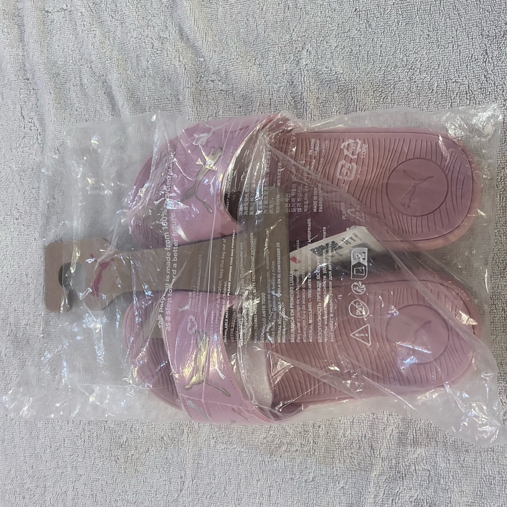 Puma Light Pink Slide Sandals - Picture 2 of 2
